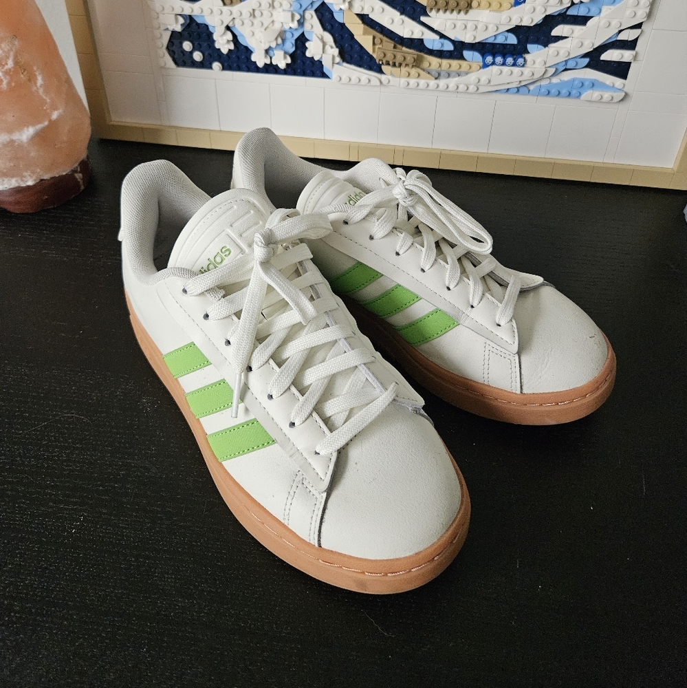 Adidas White and Green Sneakers